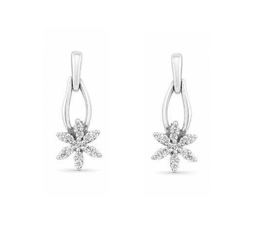Floral Spark Platinum Earrings