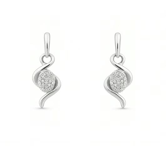 Twilight Swirl Platinum Earrings