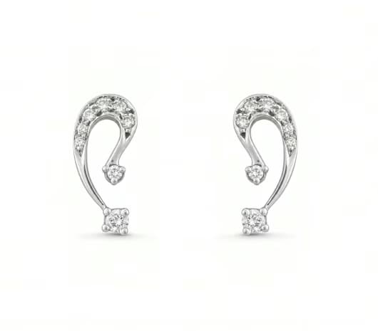 Eternal Curve Platinum Earrings