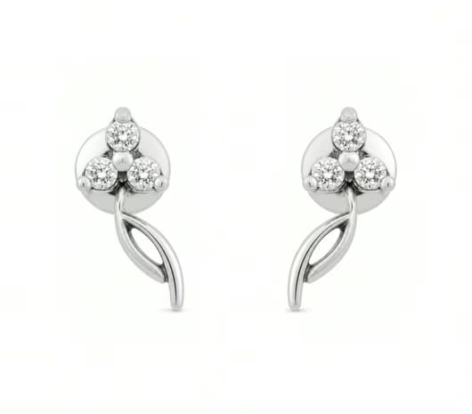 Sparkling Bloom Platinum Earrings