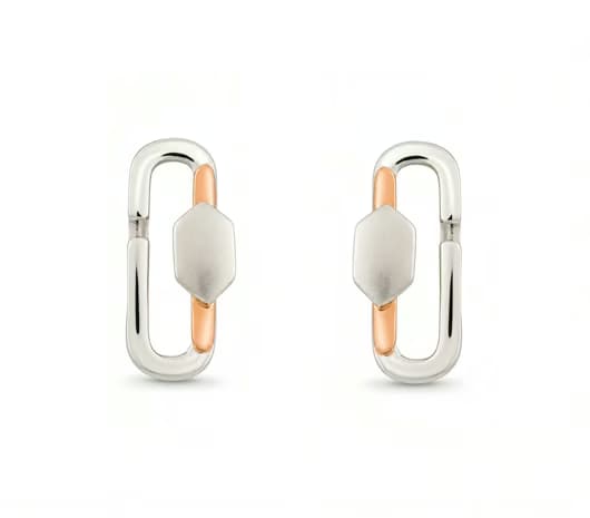 Geometric Glow Platinum Earrings