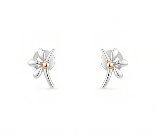 Floral Whisper Platinum Earrings