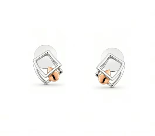 Elegant Geometric Platinum Earrings