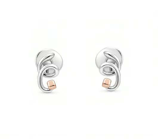 Infinity Twist Dual-Tone Platinum Earrings