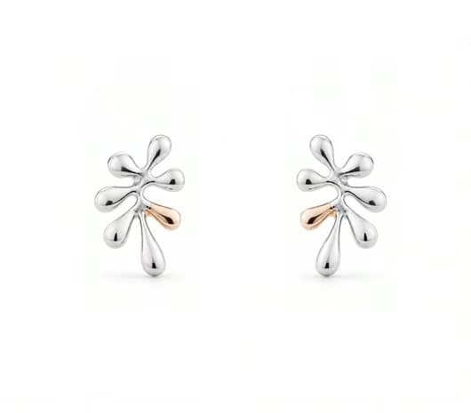 Floral Cascade Platinum Earrings