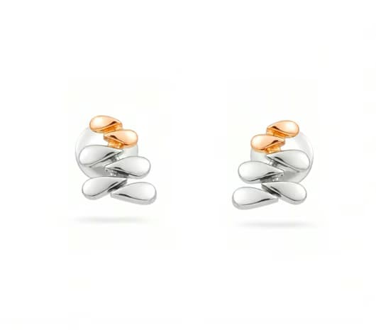 Blooming Curve Platinum Earrings