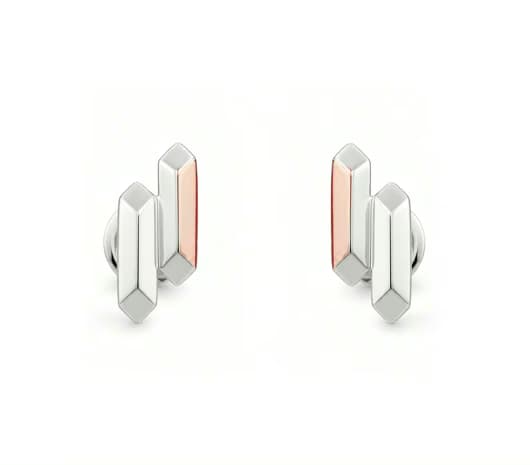 Sleek Fusion Platinum Earrings
