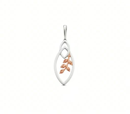 Dual Tone Leaf Grace Platinum pendnat