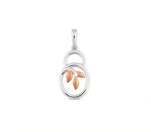 Radiant Leaf Circle Platinum Pendant