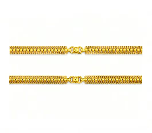 Classic Beaded 22 KT Gold Anklet