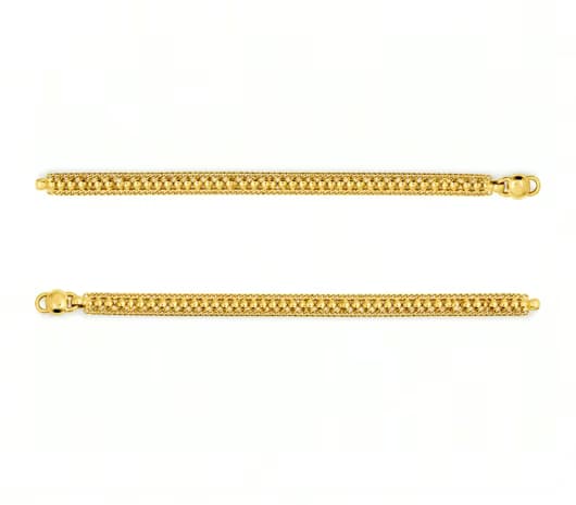 Classic Double-Chain Beaded 22 KT Kids Gold Anklet