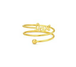 Love Script Spiral 18 KT Gold Ring