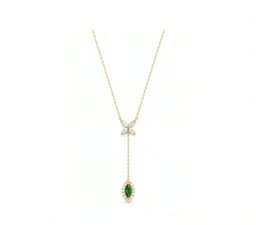 Green  Flutter Luxe 18 KT Gold Necklace