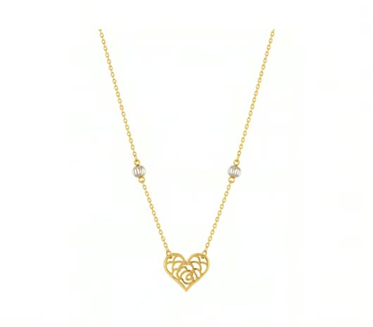 Filigree Heart Grace 18 KT Gold Necklace