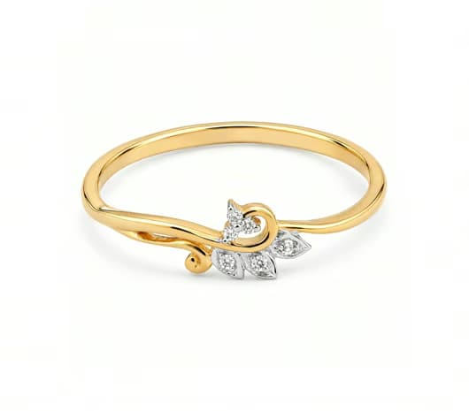 Twirling Petal  14 KT Diamond Ring