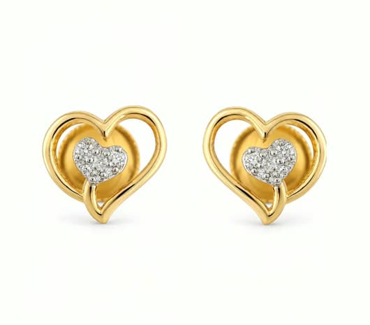 Heart Glow 14 KT Diamond Earrings
