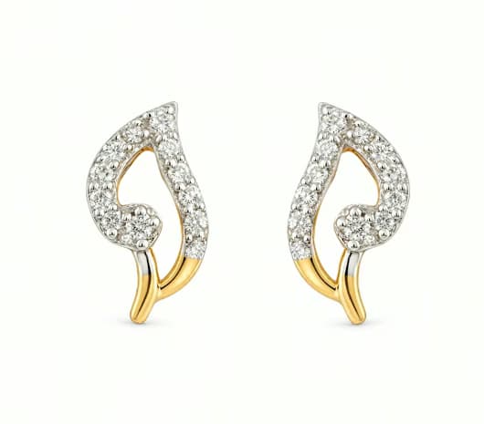 Leaf Crest 14 KT Diamond Earrings