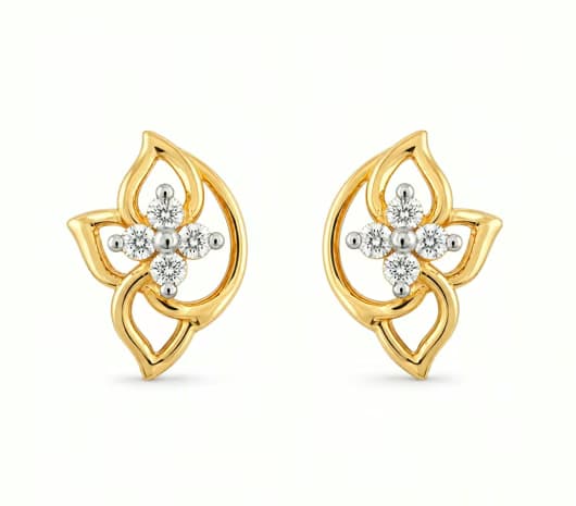 Triple Spark 14 KT Diamond Earrings