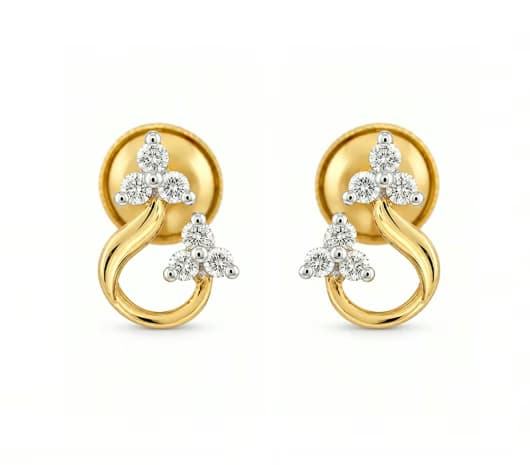 Radiant Swirl 14 KT Diamond Earrings