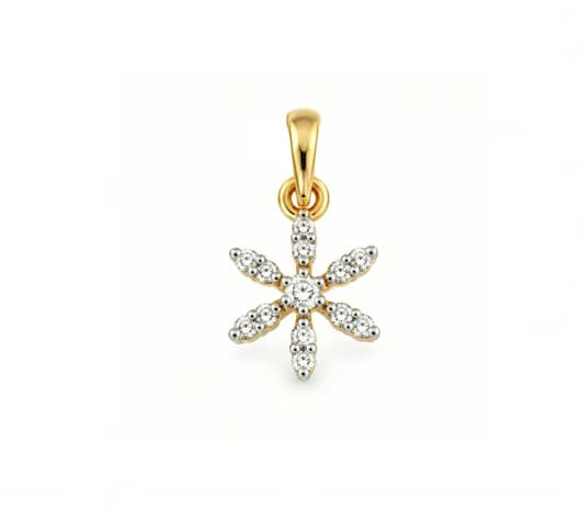 Blossom Flower 14 KT Diamond Pendant