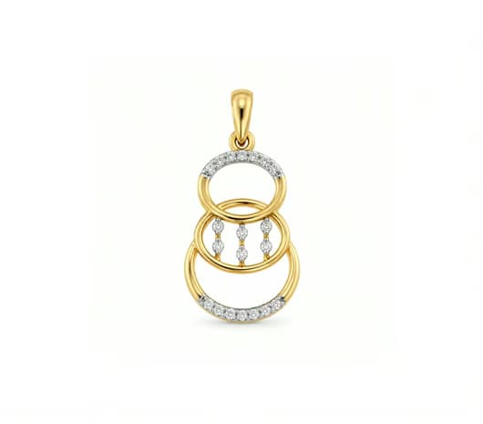 Triple Loop 14 KT Diamond Pendant