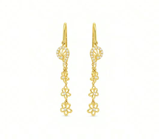 elegant floral hoops Gold Earrings