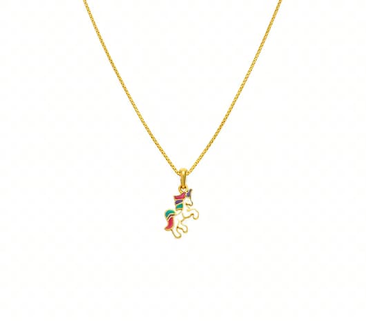 Rainbow Unicorn 22KT Kids Gold Chain