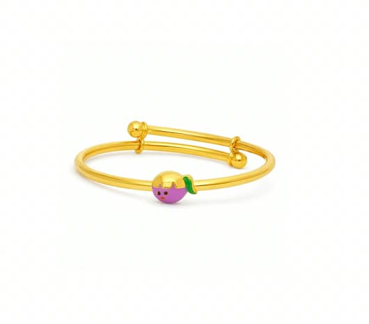 22KT Gold Cute Girl Charm Kids Bangle