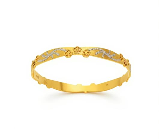 stylish dual tone gold bangle