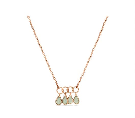 Aqua Drop Charm 18 KT Gold Necklace