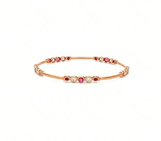 Twilight Blossom 18 kt Gold Bangle