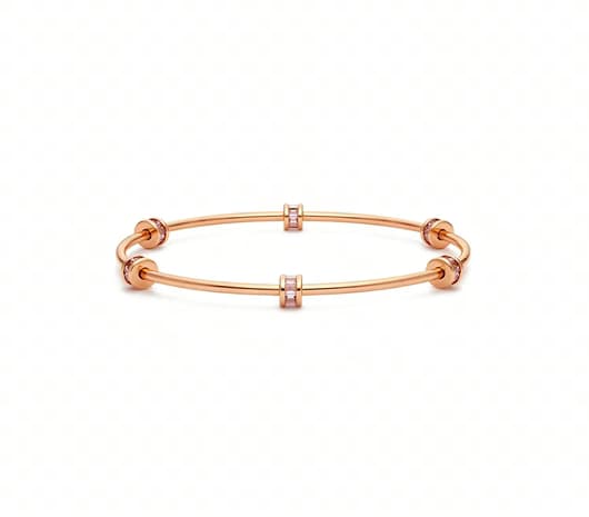 Pink petal 18KT Kids Rose Gold Bangle