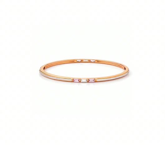 Pastel Stone Accent 18KT Kids Gold Bangle