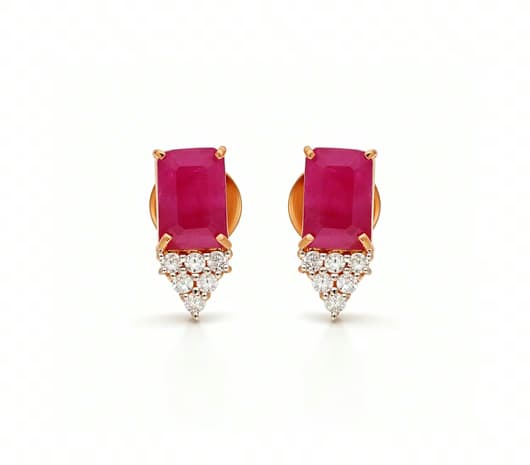 Ruby Crest 18 KT Precious Stone Earrings