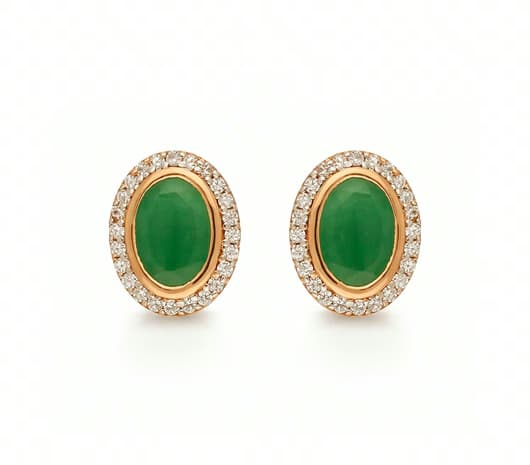 Emerald Grace 18 KT Precious Stone Earrings