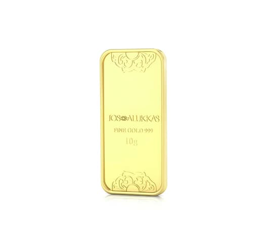 24 KT 999 Purity rose flower pattern Gold Bar 10 Gm Jos Alukkas