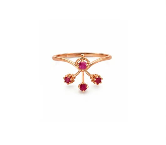 Ruby Bloom 18KT Precious Stone Ring