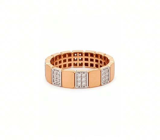 Starlight Band 18 KT Rose Gold Ring