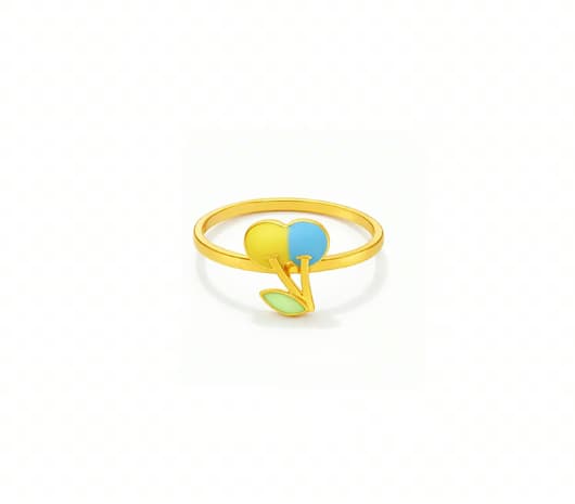 Sunny Love Leaf 22KT Kids Ring