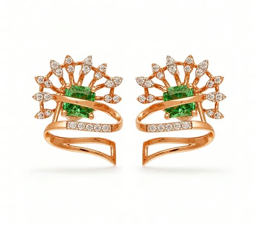 Evergreen Bloom 18 kt Rose Gold Earrings