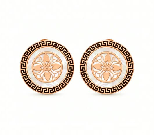 Floral Orbit Glow 18 kt Rose Gold Earrings