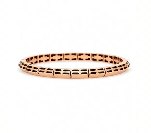 Rose Grid Elegance 18 kt Rose Gold Bangle Bracelet