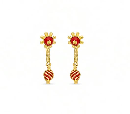 stylish coral gold Earrings