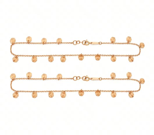 Round Tassel Grace 18KT Rose Gold Anklet