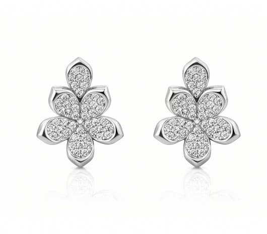 Floral design Silver Earrings