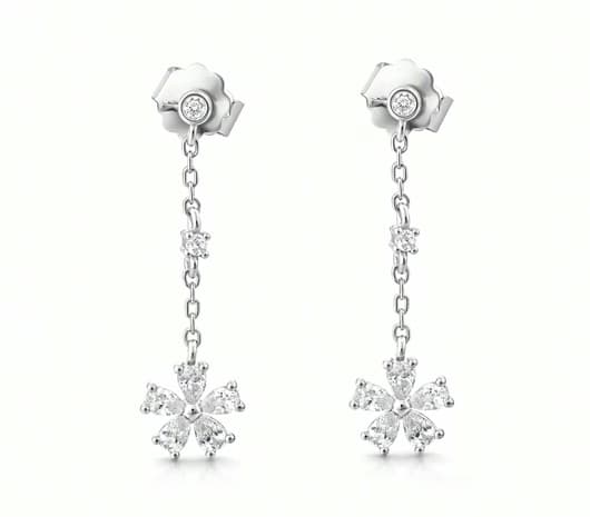 Bloom Style Silver Earrings