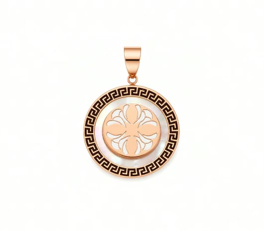 Radiant Bloom Circle 18 kt Rose Gold Pendant