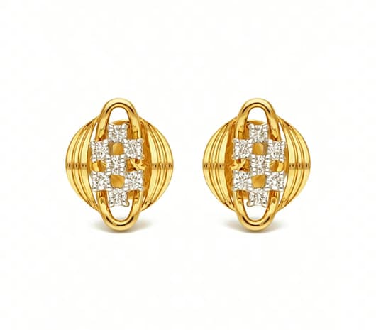 Regal Cage 18 kt Diamond Earrings