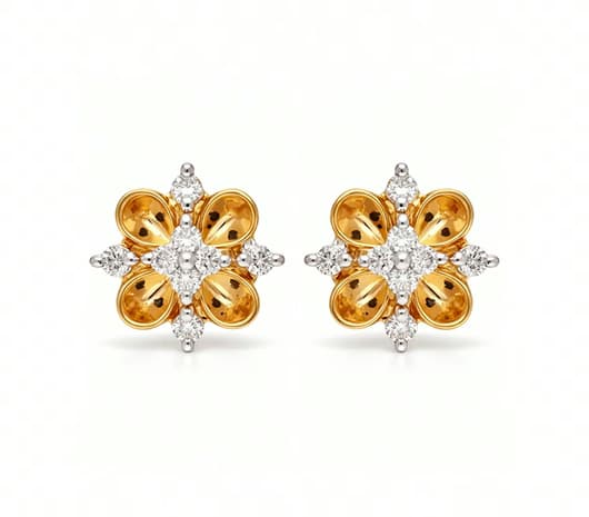 Sparkling Daisy 18 kt Diamond Earrings