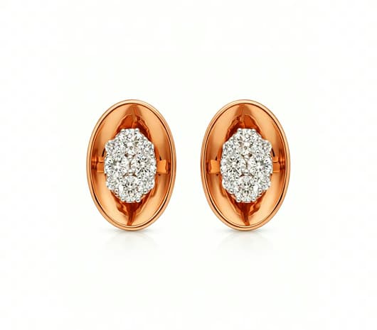 Oval Spark 18 kt Diamond Earrings